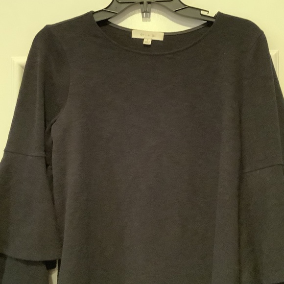 eri + ali Black Pullover Blouse Top Size Small Tiered Ruffle Bell Sleeves - Picture 3 of 10